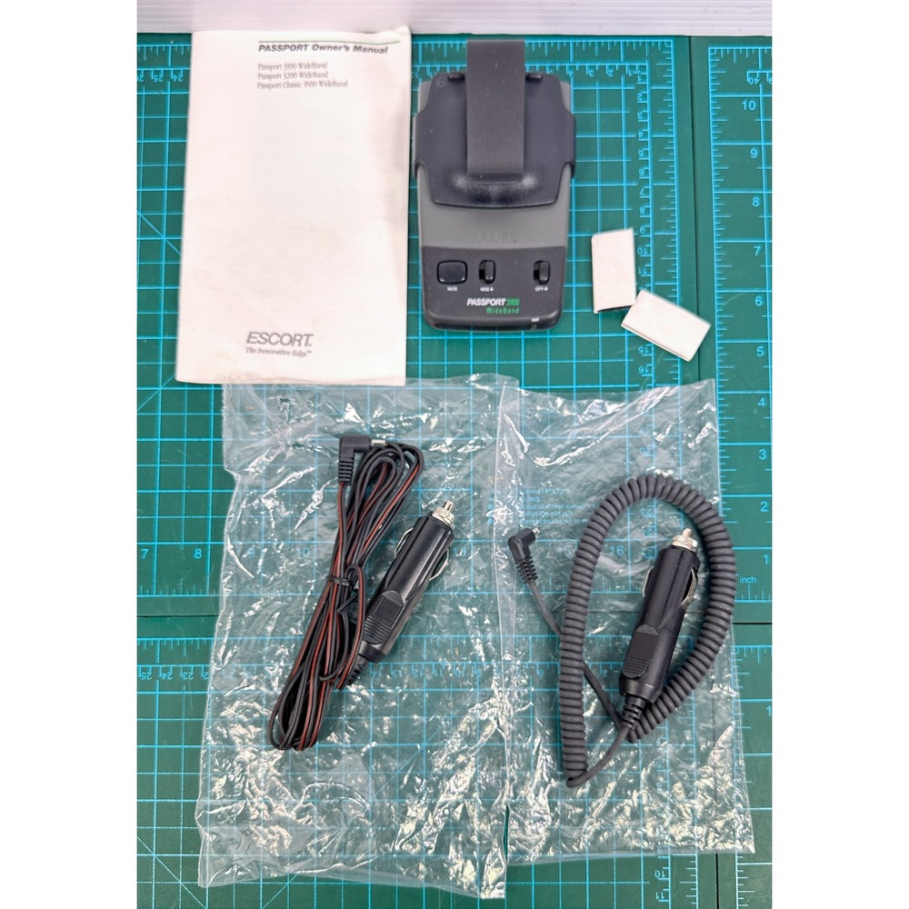 Escort Passport 3100 WideBand Radar Detector with Manual and Dual Power Cords